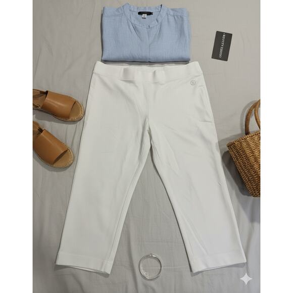 Christine Alexander Solid White Capris Sz. XXL - Picture 1 of 6